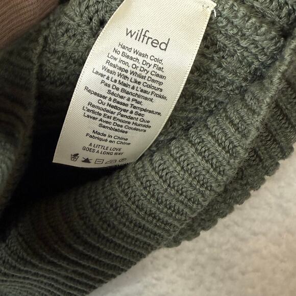 Aritzia Wilfred Cozy Minimalist Oversized Knit Sweater Pullover Wool Green XS - Picture 4 of 5